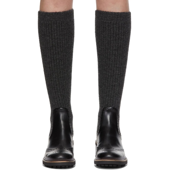 CHLOÉ Black & Grey Franne Sock Boots - Size EU 37 / US 6.5 - 7 - EUC - Picture 14 of 16